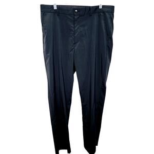 Greg Norman Black Flat Front Men's Golf  Dress Pants 36 x 32 Polyester- Spandex